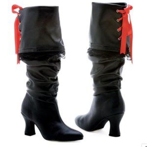 WOMEN'S BLACK PIRATE BOOTS- SIZE 10 - BRAND NEW NEVER WORN